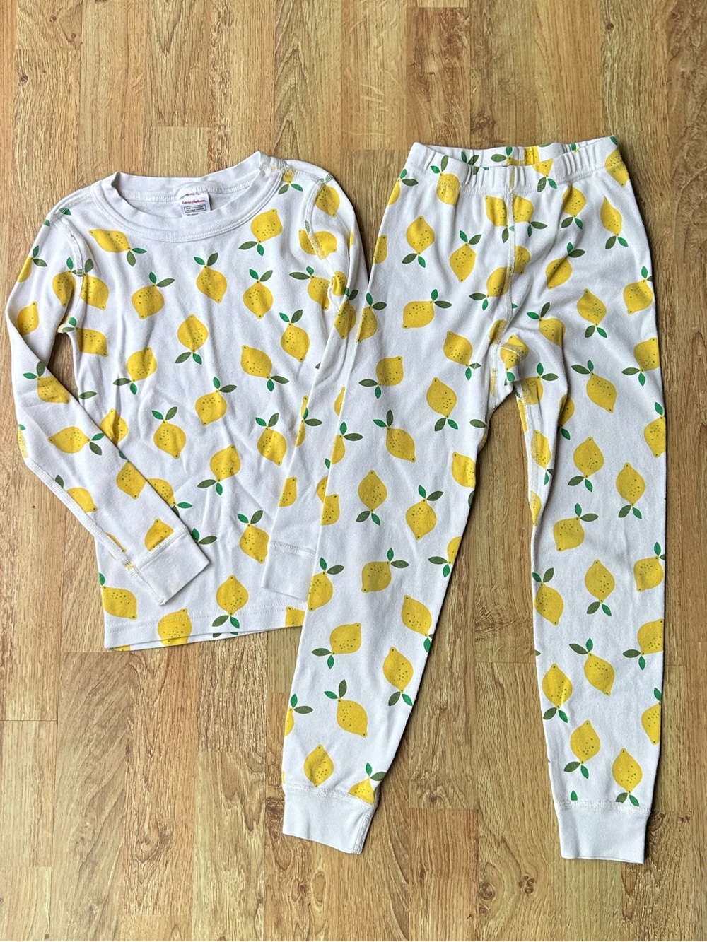 Hanna Andersson 100% Cotton Lemon Pajamas Size Small 6-7